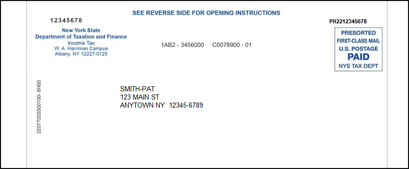 Check from Tax Department of Empire State child credit payment