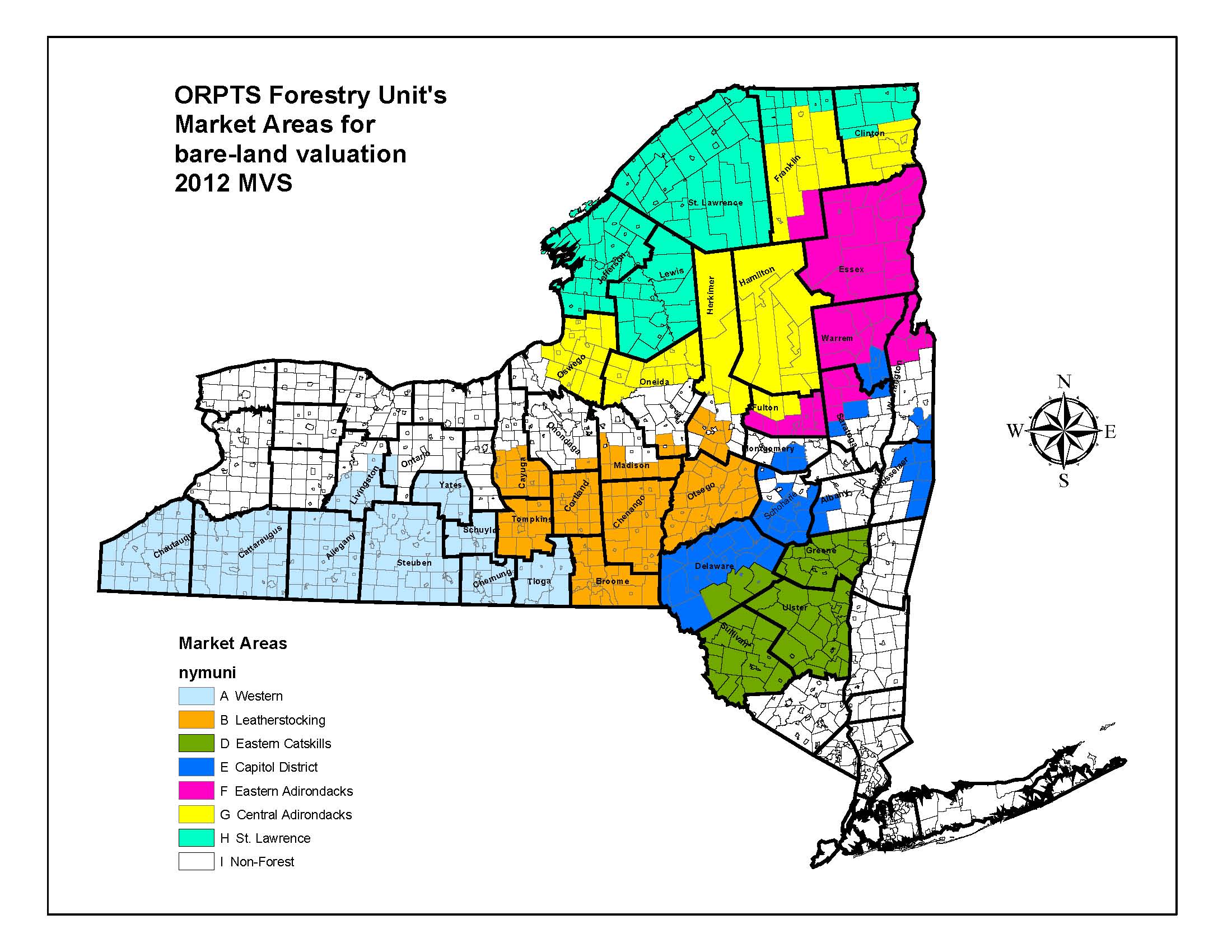 Forestry's bare land valuation map